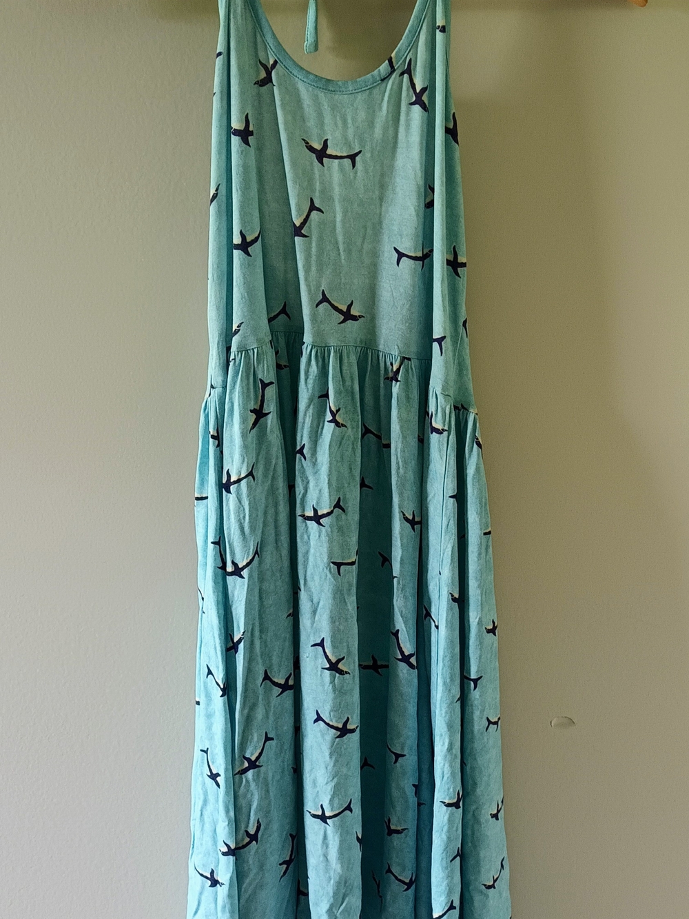 Aqua Blue Dolphin Print Sun/Coverup Dress
